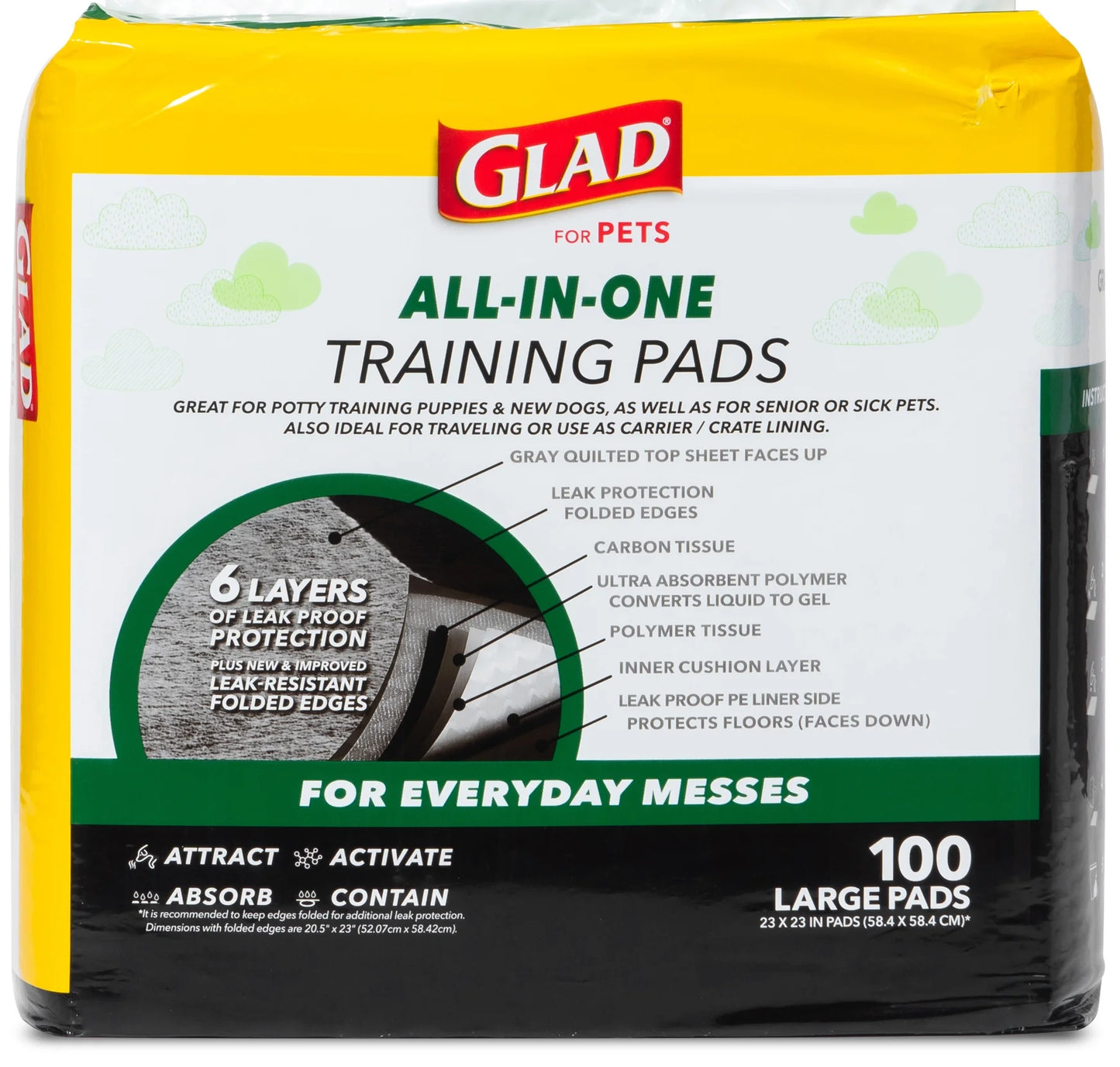 (2 Pack) Activated Charcoal Leak-Resistant Training Pads for Dogs, 23In X 23In, 100 Count