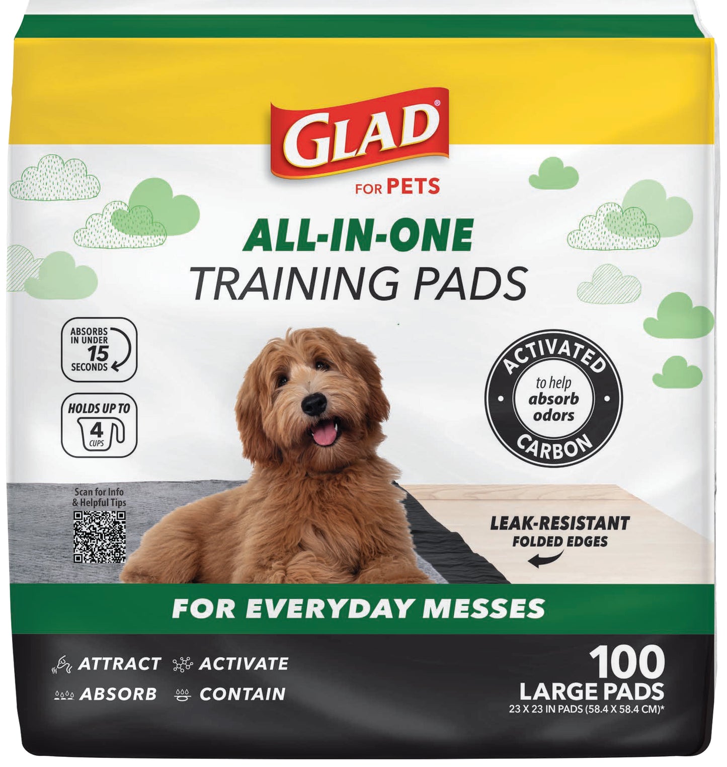 (2 Pack) Activated Charcoal Leak-Resistant Training Pads for Dogs, 23In X 23In, 100 Count