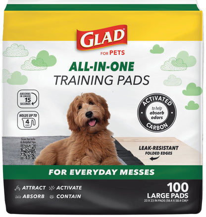 (2 Pack)  Activated Charcoal Leak-Resistant Training Pads for Dogs, 23In X 23In, 100 Count